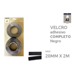 VELCRO ADHESIVO NEGRO AZ 20MM x 2 M