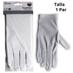 GUANTES ALGODÓN BLANCOS TALLA M