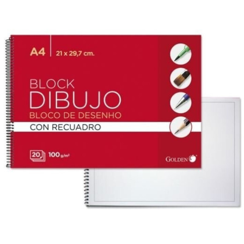 BLOCK DIBUJO CON RECUADRO 100 G