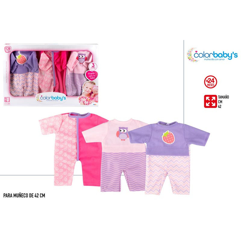 TRAJES BEBE CB 42 CM SET 3 UNIDADES