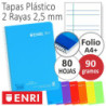 BLOC 1/4 2 RAYAS TAPA PLASTICO 90 G