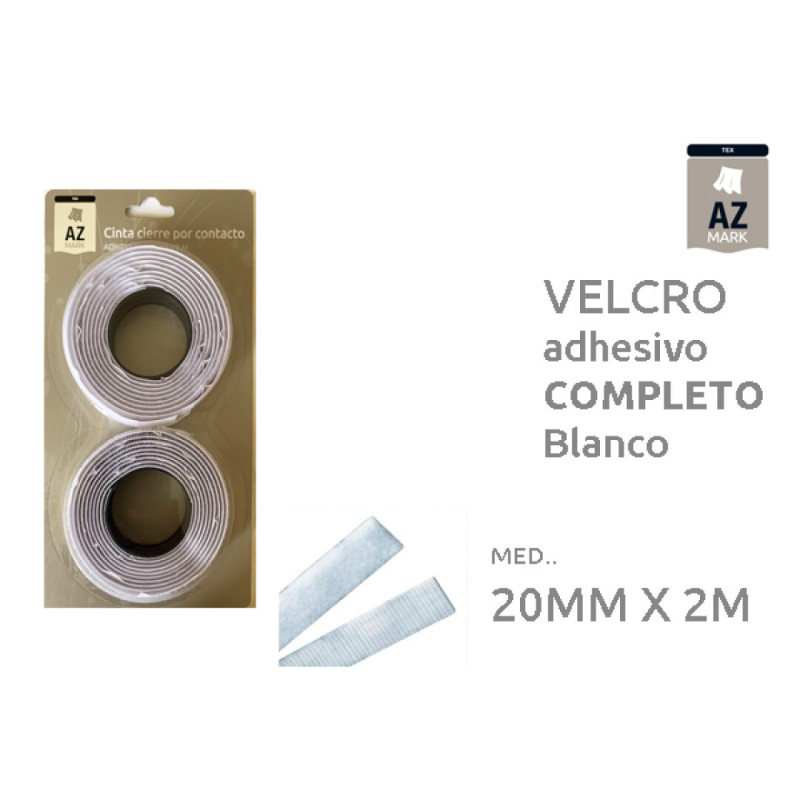 VELCRO ADHESIVO BLANCO AZ 20MM x 2 M