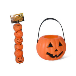 CALABAZA HALLOWEEN PLÁSTICO 8 CM BLISTER 6 UNIDAD