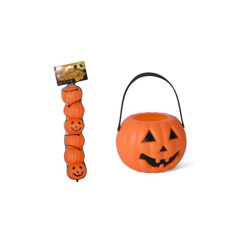 CALABAZA HALLOWEEN PLÁSTICO 8 CM BLISTER 6 UNIDAD