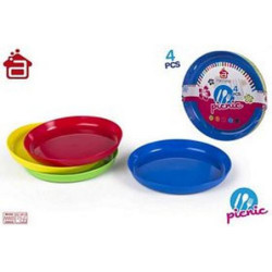 PLATOS PLASTICO PICNIC PACK 4 UNIDADES