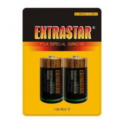 PILAS EXTRASTAR R-14 C BLISTER 2 UNIDADES