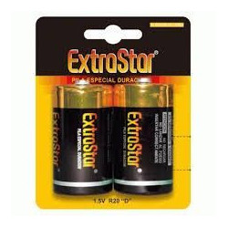 PILAS EXTRASTAR R-20 D BLISTER 2 UNIDADES