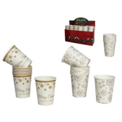 VASO CARTON NAVIDAD LOTE 8 UNIDADES