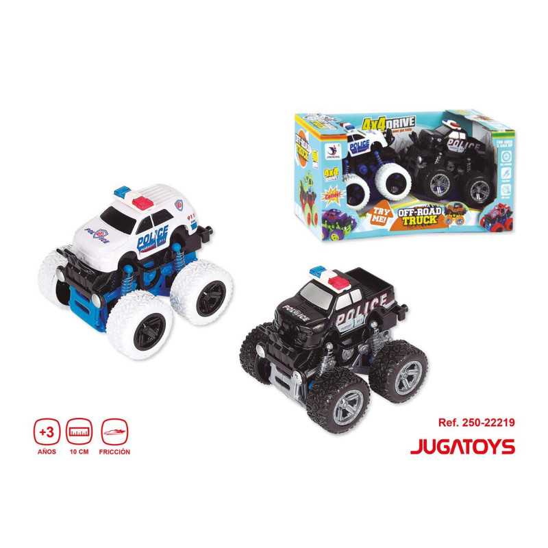 SET 2 COCHES FRICCION 4x4 POLICIA 10 CM