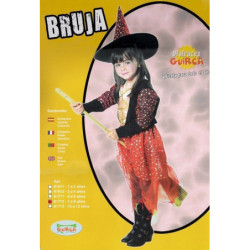 DISFRAZ INFANTIL 07-09 AÑOS BRUJA NARANJA