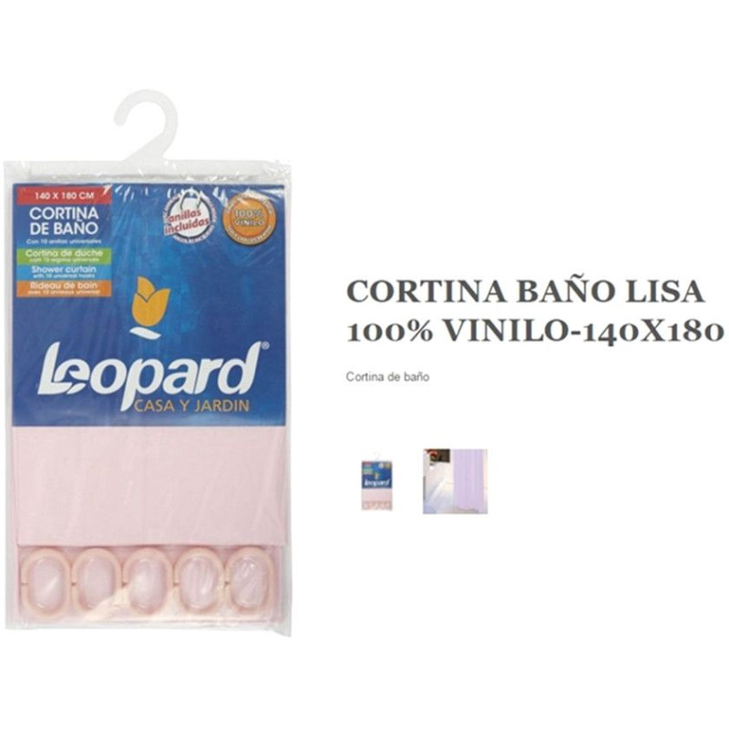 CORTINA DE BAÑO LISA 140x180 CM ROSA